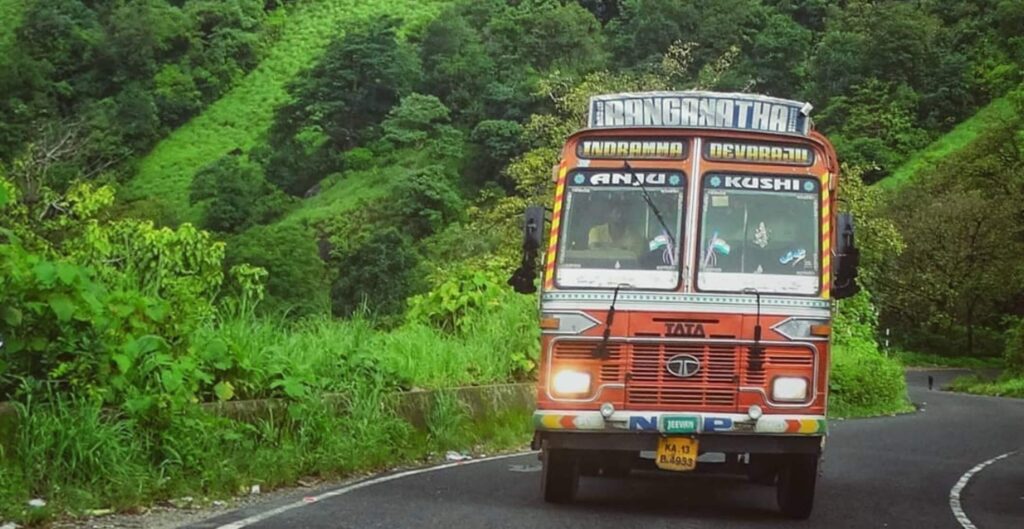Truck passing Charmadi Ghats